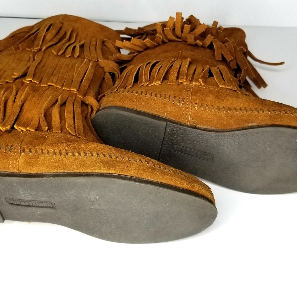 Minnetonka 3 Layer Fringed Boots. Size 8ed - image 4